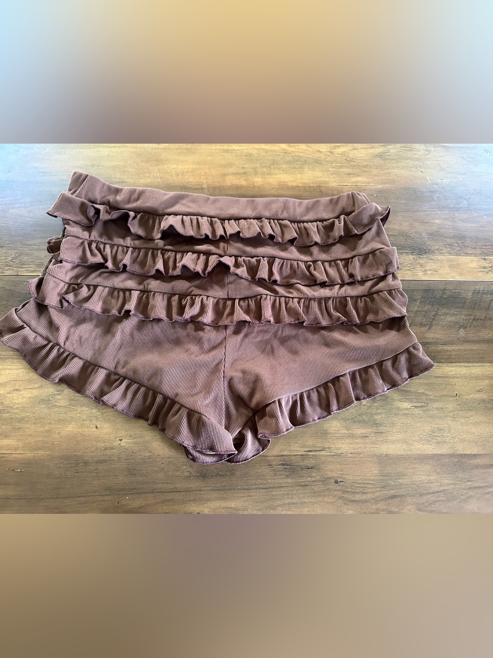 Chocolate Brown Ruffled Bloomer Shorts - 2XL